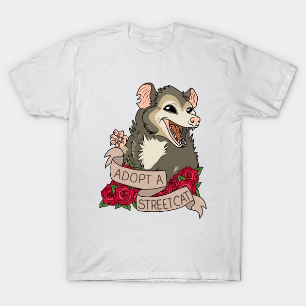 Possum - Adopt a street cat T-Shirt by valentinahramov